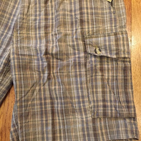 MENS Cargo Shorts 38 Plaid George & Martha NWT - Picture 2 of 5